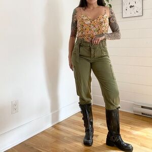 Free People Olive Green Cargo Pants